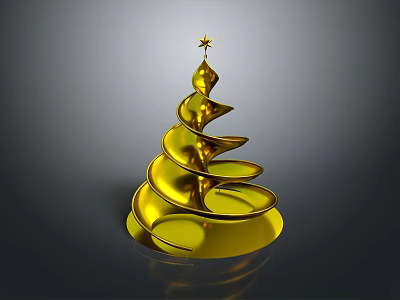 Festive clothing featuring golden spiral Christmas tree decoration elements 3d model