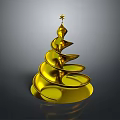 Festive clothing featuring golden spiral Christmas tree decoration elements