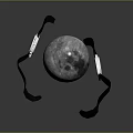 Luxury Watch With Gray Strap And Black Dial On Moon Model Dark Background