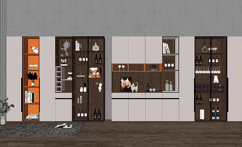 Modern Wine Cabinet Wine Cabinet Combination 3d model