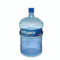 Crystal Pura Large Blue Water Bottle With Transparent Plastic And Blue Cap