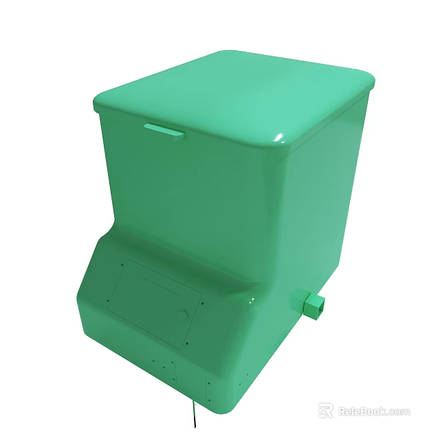Green Foot Pedal Waste Bin With Secure Lid And Plastic Container Design 3d model 