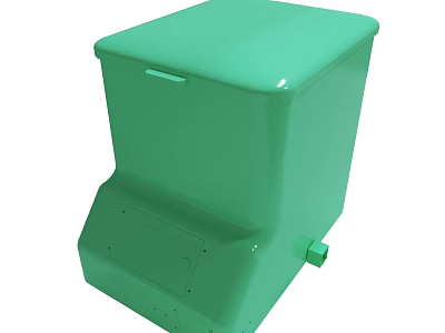 Green Foot Pedal Waste Bin With Secure Lid And Plastic Container Design 3d model