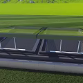 Modern Single Family House Design With Glass Roof Metal Frame And Green Lawn