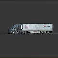 Schneider White Container Truck With Trailer And Company Logo Design
