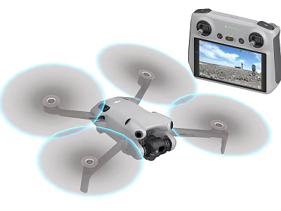 High Performance Drone With Remote Controller And Rotating Camera Propellers 3d model