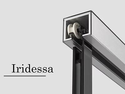 Iridessa Sliding Door With Modern Metal Track And Smooth Roller System Design 3d model