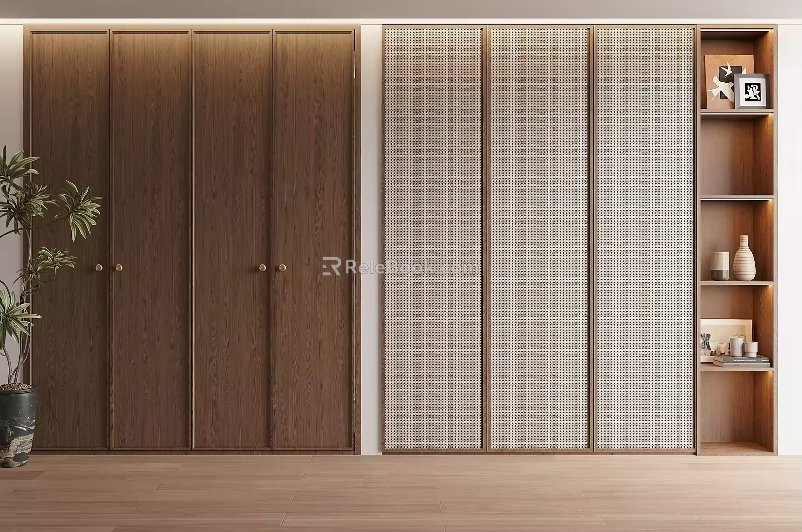 Middle style wardrobe 3d model