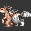 Game Movie Dragon Character Figurines With Striped Tiger And Black White Patterns