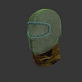 Gray Mesh Protective Headgear With Goggle Visor And Camouflage Neck Design 3d model