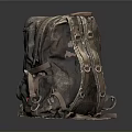 Vintage Style Backpack With Leather Straps And Metal Buckle Details
