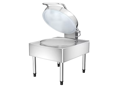 Stainless Steel Kitchen Appliance with Transparent Lid and Base Stand for Commercial Cooking 3d model