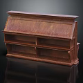 Vintage Dark Brown Wooden Wardrobe With Layered Storage Shelves And Top Surface Design