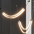 Stylish Modern Curved Pendant Lights With Warm LED Glow And Metallic Finish For Interior Decor