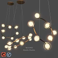 Stylish MOOOI Humble Bubble Pendant Lights With Circular Rings And Spherical Bulbs