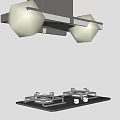 Modern Kitchen Cooking Appliances Featuring Stainless Steel Range Hood And Gas Stove