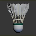 White Feathered Badminton Shuttlecock With Green Band And White Base Design