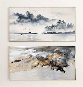 New Chinese Landscape Painting Landscape Decorative Painting 3d model