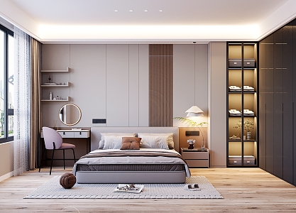 Light Luxury Master Bedroom 3d model