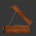 Classic Wooden Portable Record Player with Open Lid Vinyl Record and Stylus