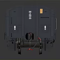 Railway Freight Car With Dark Blue Exterior Orange Interior Number 81054 Metal Structure