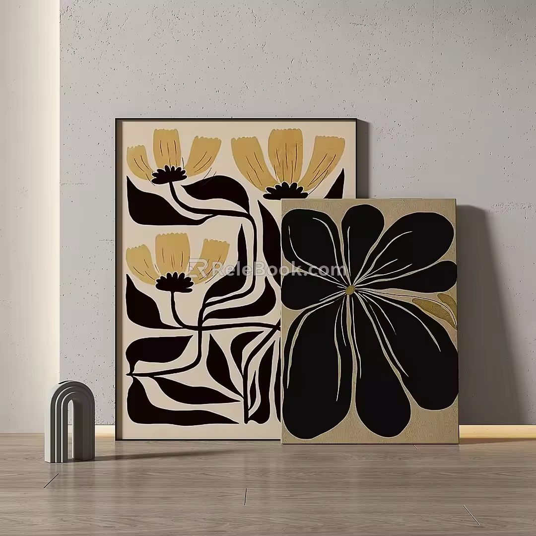 Simple abstract decorative painting 3d model