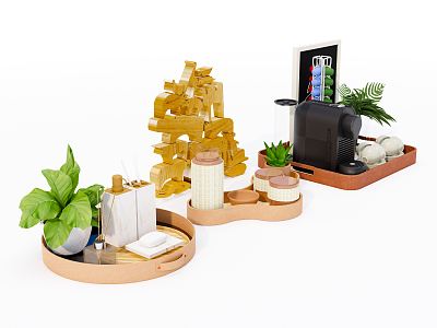 Modern Tea Set Desktop Ornaments Combination model