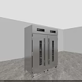 Stainless Steel Double Door Commercial Kitchen Appliance With Glass Doors And Mobile Wheels