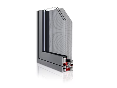 Corner window material head of modern window group 3d model