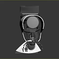 Game Movie Robot Character With White Body Black Head Red Eye And Mechanical Arms