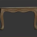 Elegant Wooden Coffee Table With Square Carved Lattice Top And Curved Legs