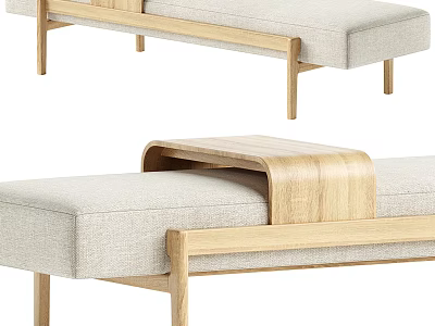Modern Single Chair With Wooden Frame And Light Colored Cushion For Living Room Decor 3d model