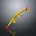 Furniture Decorative Dragon Sculpture With Yellow Body And Red Accents For Home