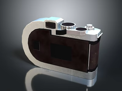 Vintage Electronic Camera Device With Retro Metal Leather Body Design 3d model