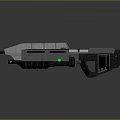 Futuristic Sci Fi Weapon With Metallic Build Dark Surface And Green Light Design Element