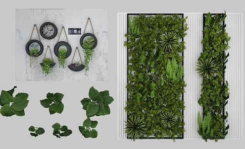 Green Plant Wall Combination 3d model