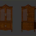 Vintage Mahogany Cabinets Pair With Glass Doors Open Shelves And Classic Style