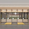 Modern Fitness Gym Reception Area With Multiple Ports Yellow Mats And Fitness Equipment