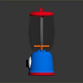 Colorful Blender With Red Lid Blue Base And Transparent Jar With Measurement Markings