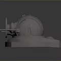 Black Metal Weapon Parts Arranged In Linear Formation For Tactical
