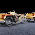 Vintage Motorcycle With Sidecar Cream Red Accents And Black Wheels Classic Design
