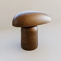 Modern Brown Mushroom Shaped Table Lamp With Wooden Texture And Simple Design