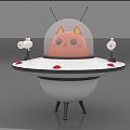 Modern Sculpture UFO Cat 3d model