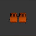 Modern Orange Striped Seats With Black Frames Public Venue Furniture