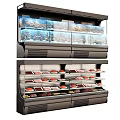 Double Deck Commercial Display Freezers with Glass Doors and Food Storage Shelves