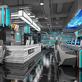 Modern Cyber Cafe With High Speed Computers Comfortable Seats And Futuristic Lighting