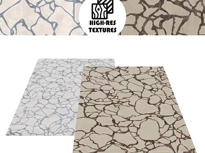 Square Rug With Cracked Texture In Light And Brown Tones For Home Decor 3d model