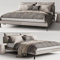 Fabric double bed 3d model