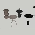 Stylish Modern Side Tables With Various Unique Designs And Round Tops 3d model