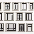 Jane European window casement window sliding window 3d model